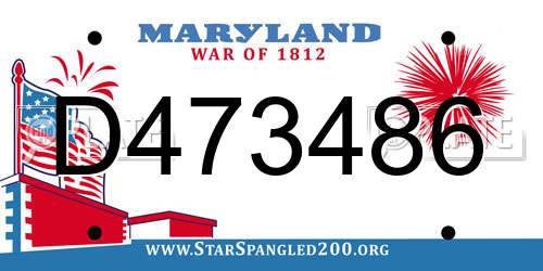 D473486 Maryland License Plate