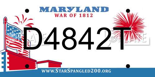 D4842T Maryland License Plate