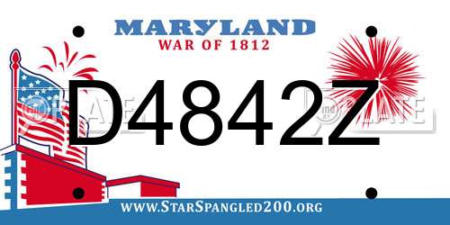 D4842Z Maryland License Plate