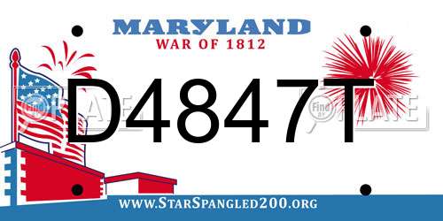D4847T Maryland License Plate