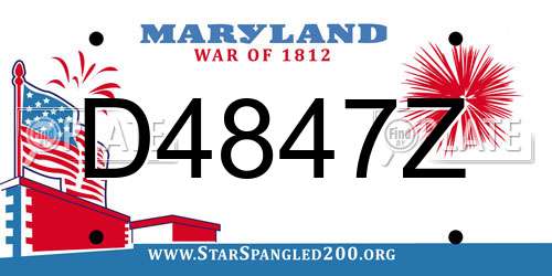 D4847Z Maryland License Plate