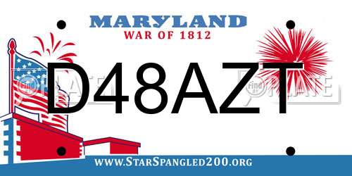 D48AZT Maryland License Plate