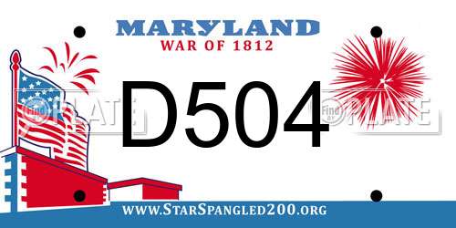 D504 Maryland License Plate