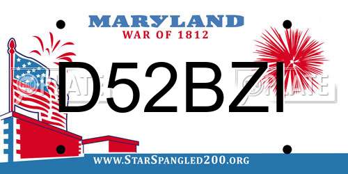 D52BZI Maryland License Plate