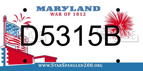 D5315B Maryland License Plate