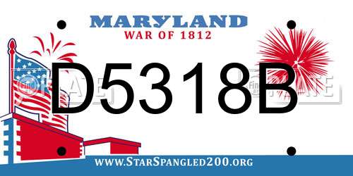D5318B Maryland License Plate