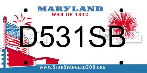 D531SB Maryland License Plate