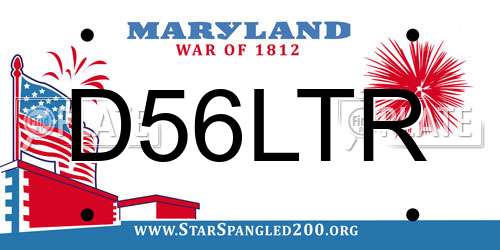 D56LTR Maryland License Plate