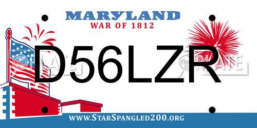 D56LZR Maryland License Plate