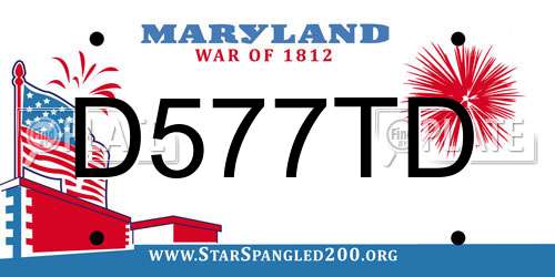 D577TD Maryland License Plate