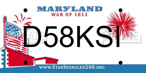 D58KSI Maryland License Plate