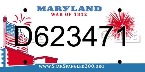 D623471 Maryland License Plate
