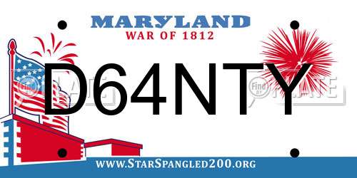 D64NTY Maryland License Plate
