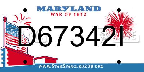 D67342I Maryland License Plate
