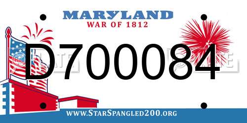 D700084 Maryland License Plate