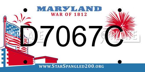 D7067C Maryland License Plate