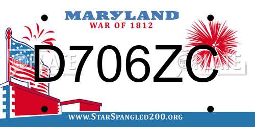 D706ZC Maryland License Plate