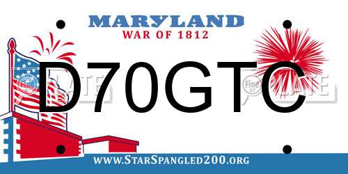 D70GTC Maryland License Plate