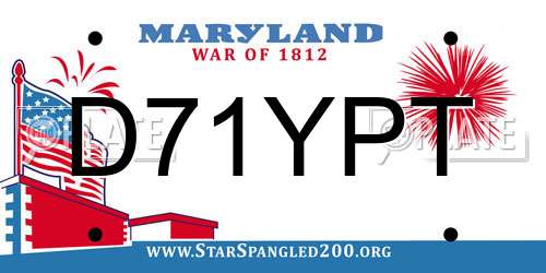 D71YPT Maryland License Plate