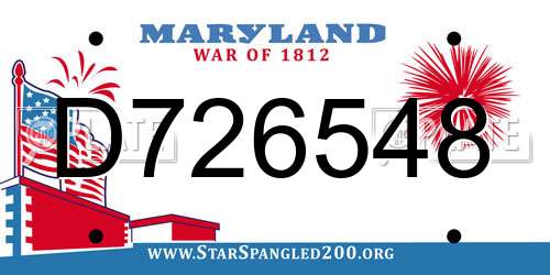 D726548 Maryland License Plate