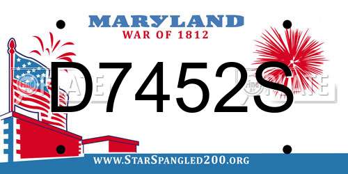 D7452S Maryland License Plate