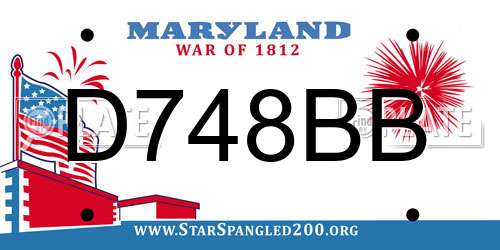 D748BB Maryland License Plate