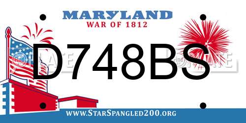 D748BS Maryland License Plate