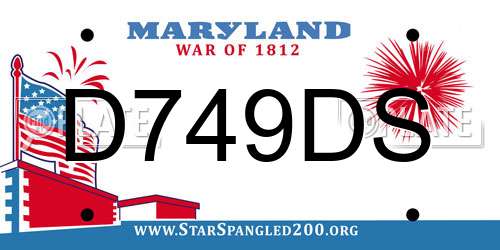 D749DS Maryland License Plate