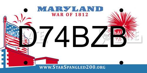 D74BZB Maryland License Plate