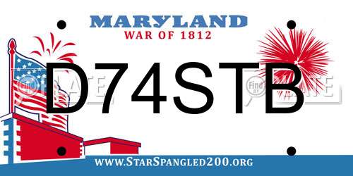 D74STB Maryland License Plate
