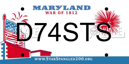 D74STS Maryland License Plate