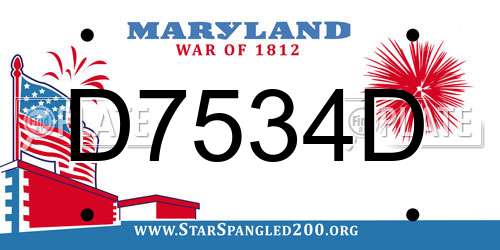 D7534D Maryland License Plate