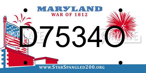 D7534O Maryland License Plate