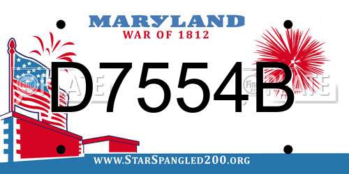 D7554B Maryland License Plate