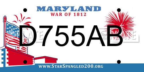 D755AB Maryland License Plate