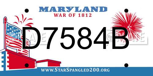 D7584B Maryland License Plate