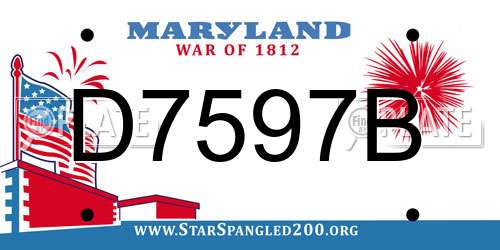 D7597B Maryland License Plate