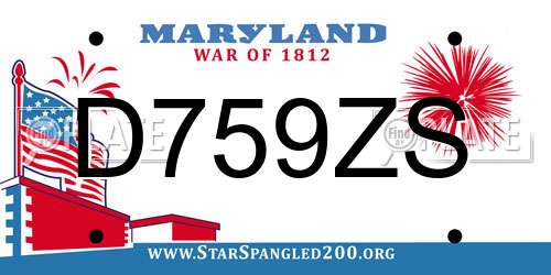 D759ZS Maryland License Plate