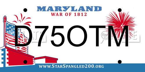 D75OTM Maryland License Plate
