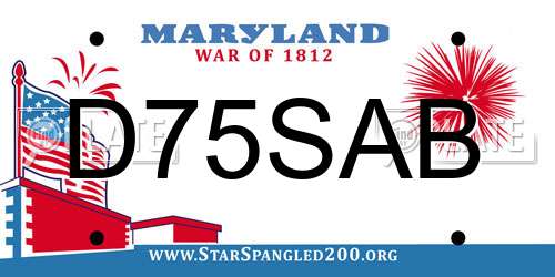 D75SAB Maryland License Plate