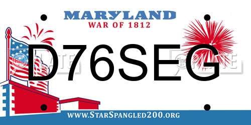D76SEG Maryland License Plate