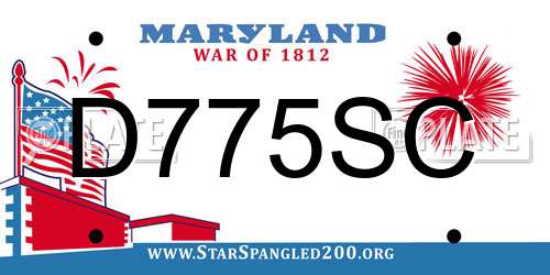 D775SC Maryland License Plate