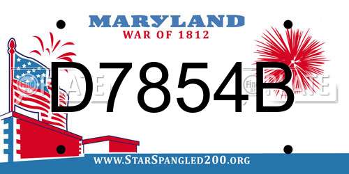 D7854B Maryland License Plate
