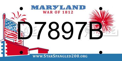 D7897B Maryland License Plate