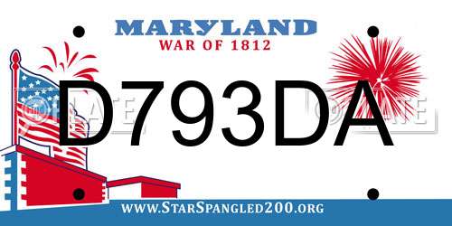 D793DA Maryland License Plate