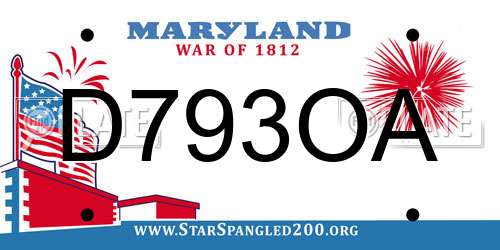 D793OA Maryland License Plate