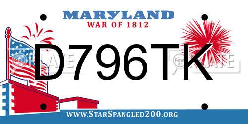 D796TK Maryland License Plate