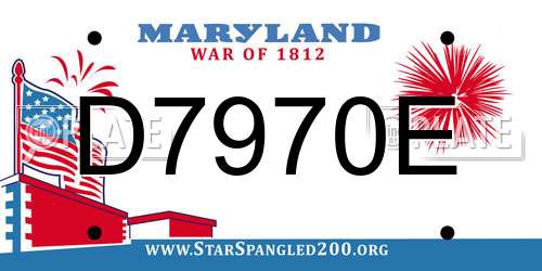 D7970E Maryland License Plate