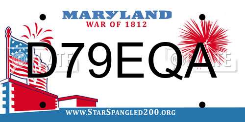 D79EQA Maryland License Plate