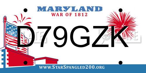 D79GZK Maryland License Plate